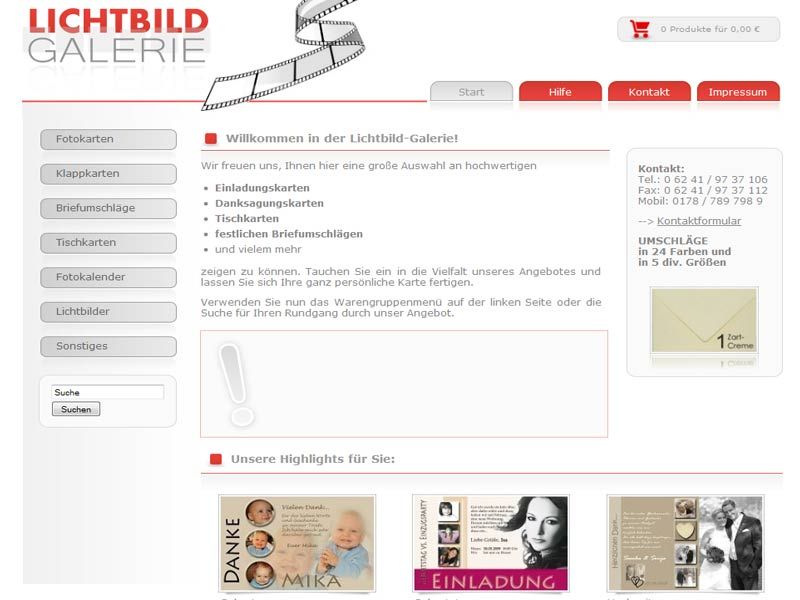 Webshop Lichtbild-Galerie
